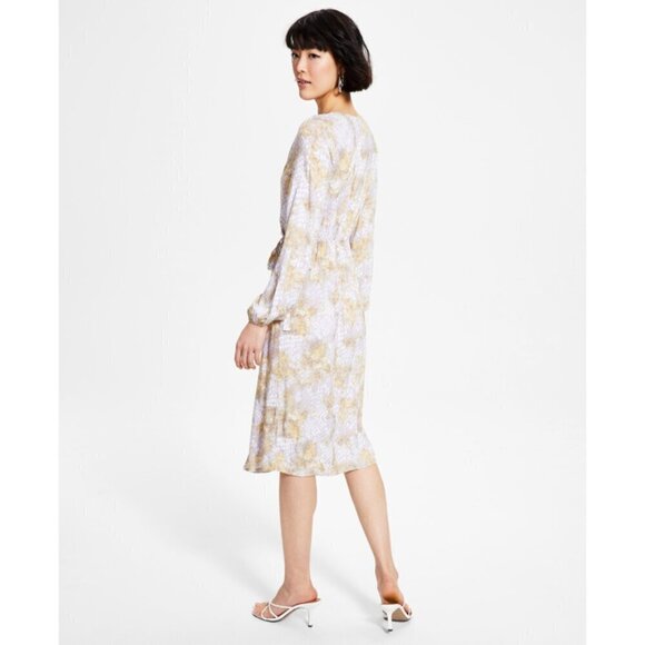 Tinsel Petite Large Midi Snake Print Long Sleeve Wrap Dress NWT - Picture 2 of 6